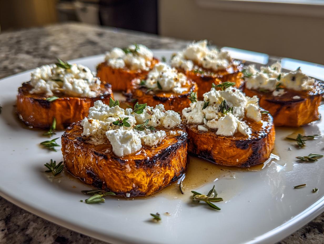 Honey Feta Sweet Potato Rounds