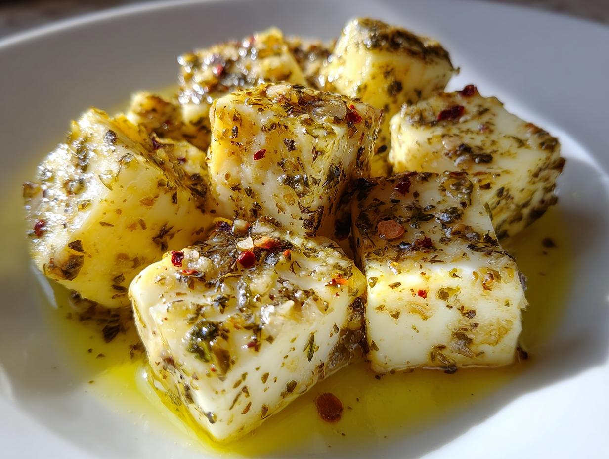 Marinated Cheese Cubes with Herbs
