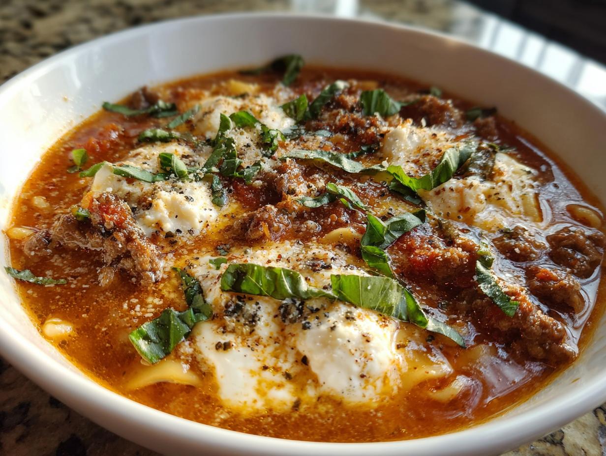 One-Pot Lasagna Soup
