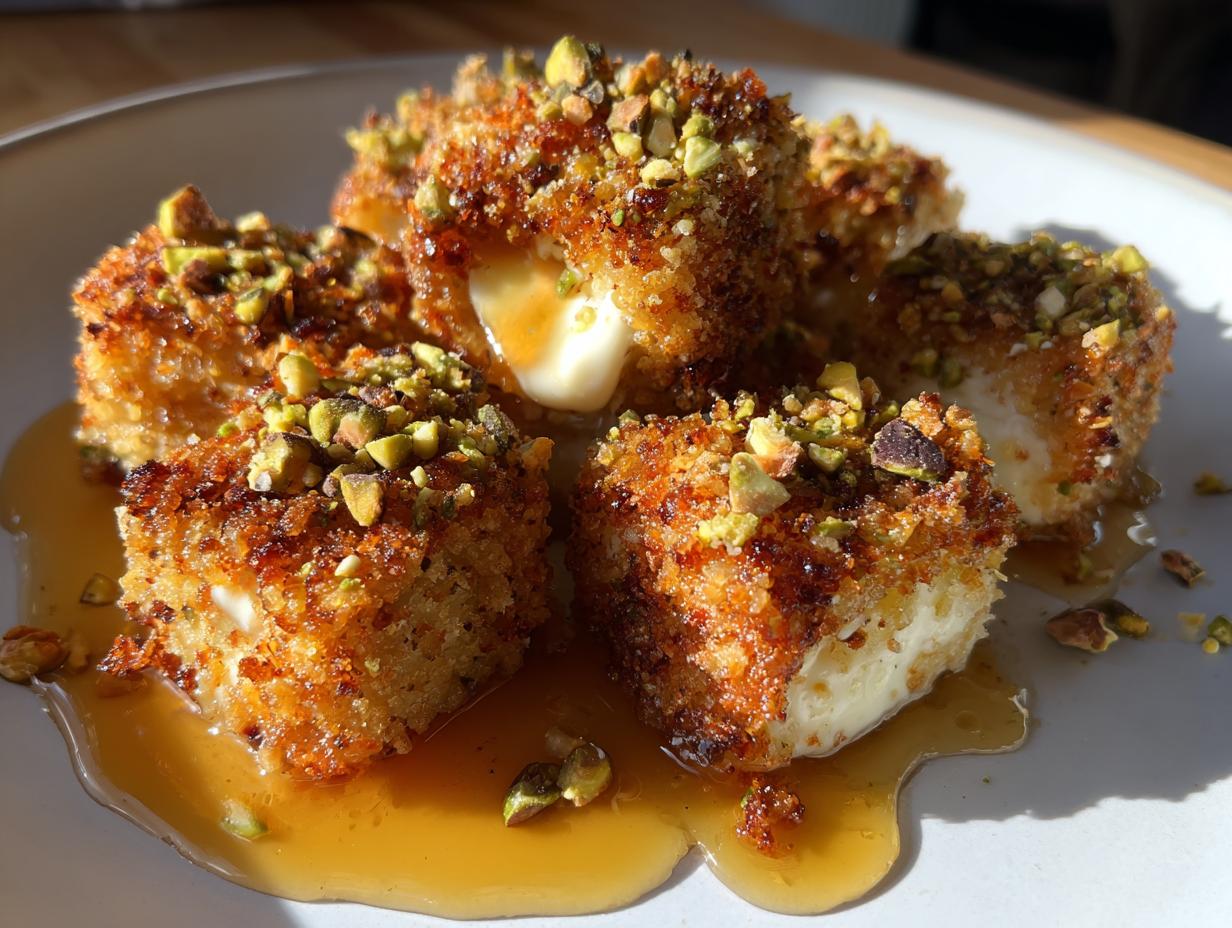 Pistachio-Crusted Brie Bites