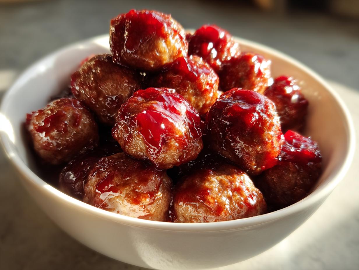Quick Christmas Cranberry Meatballs