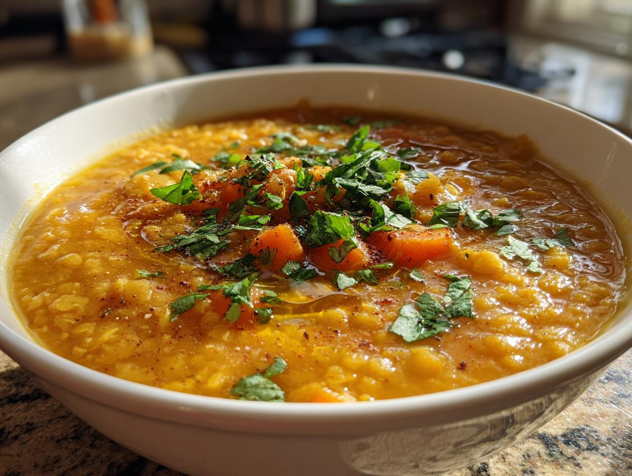 Red Lentil Soup with Cumin and Turmeric