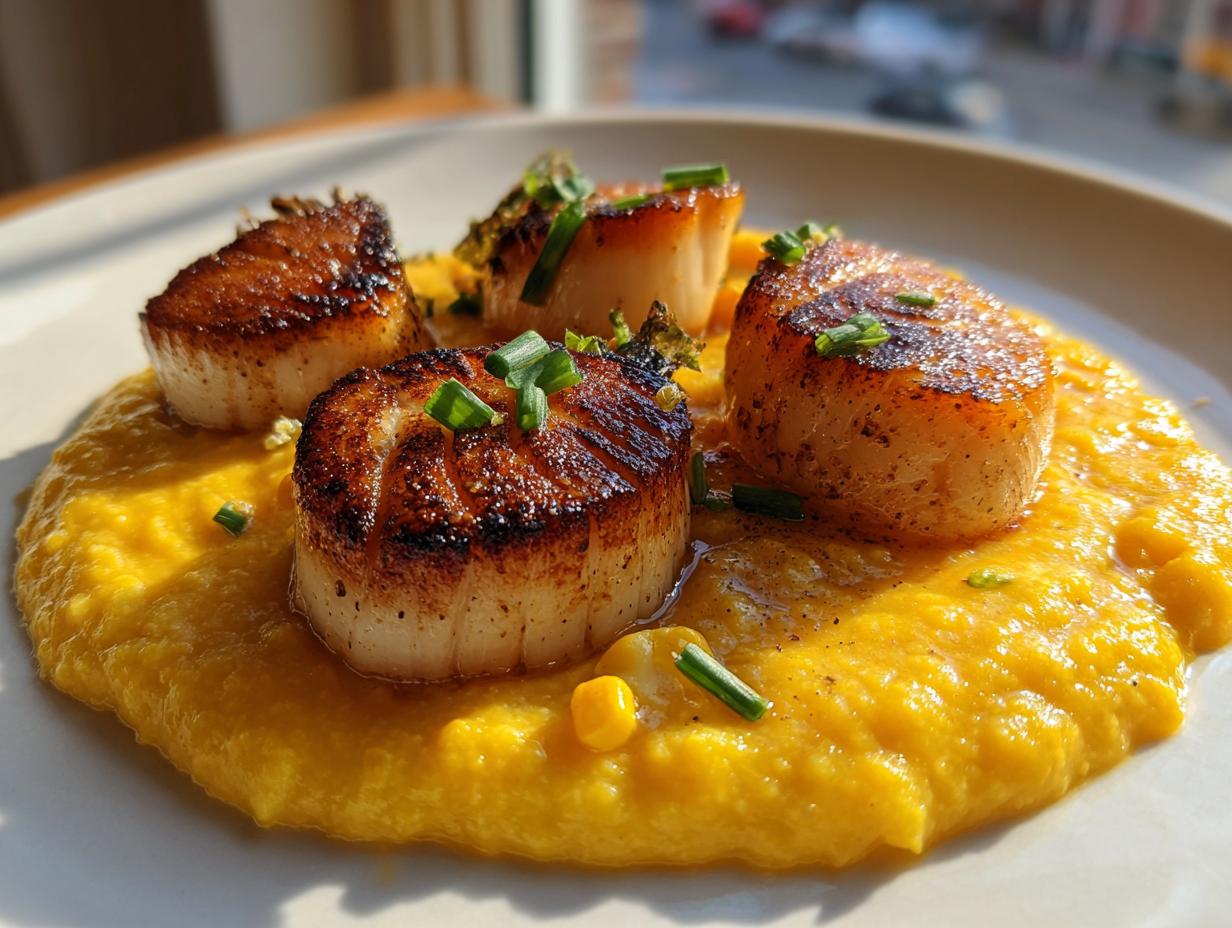 Seared Scallops with Smoky Corn Puree