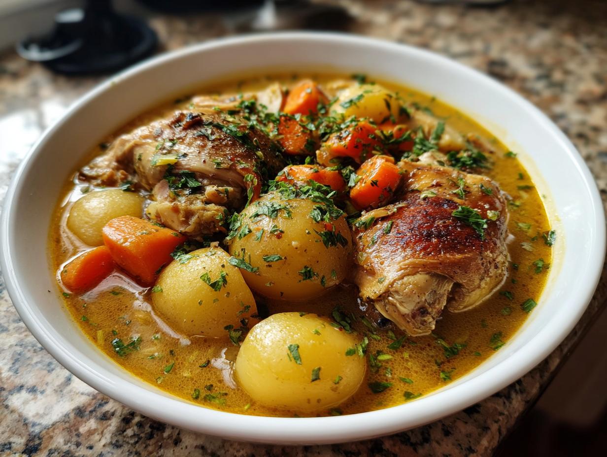 Slow Cooker Chicken Stew with Thighs and Vegetables