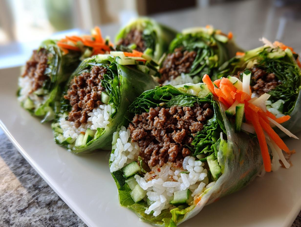 Thai Basil Beef Wraps