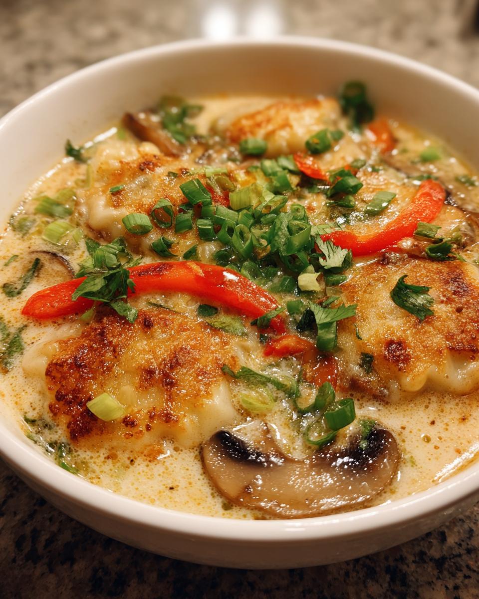 Thai Potsticker Coconut Soup - detail 2
