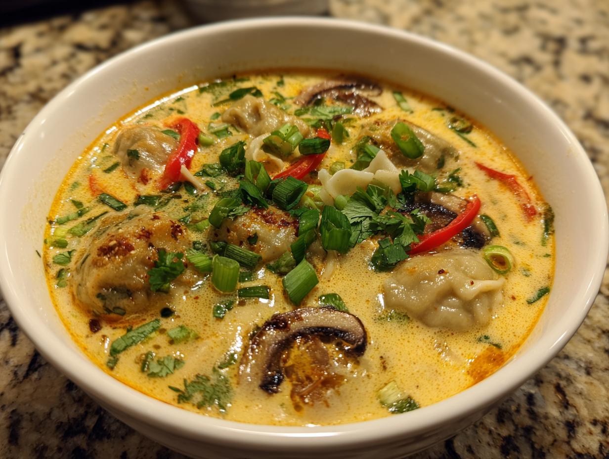 Thai Potsticker Coconut Soup