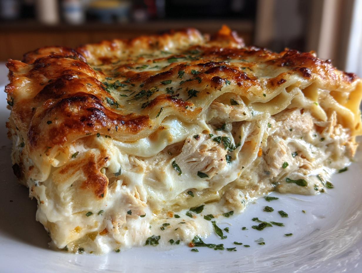 Delicious White Chicken Lasagna