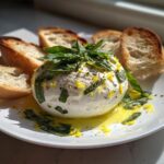 basil and lemon burrata appetizer