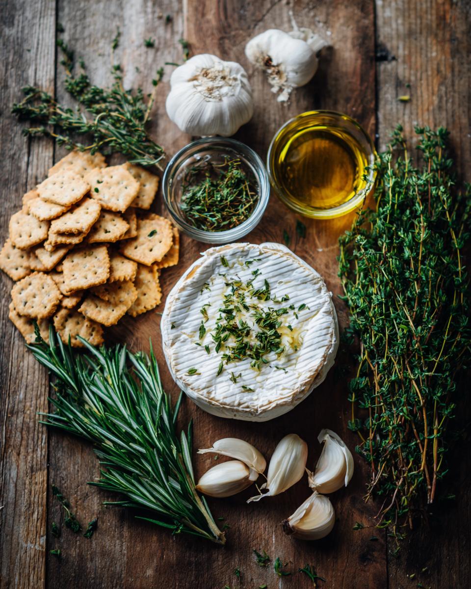 Baked Brie with Garlic and Fresh Herbs - detail 1