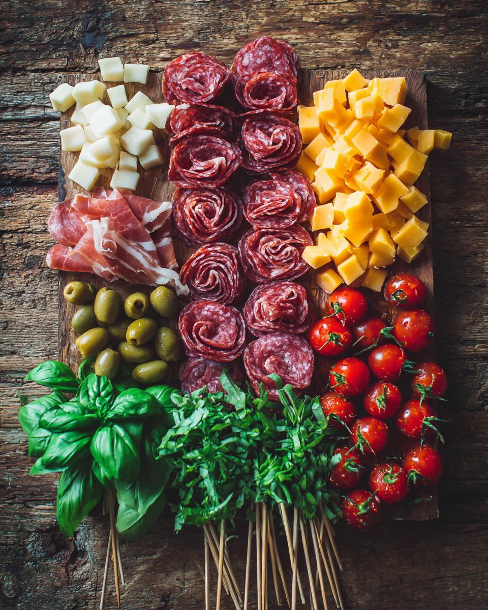 Charcuterie Skewers with Salami Roses - detail 1