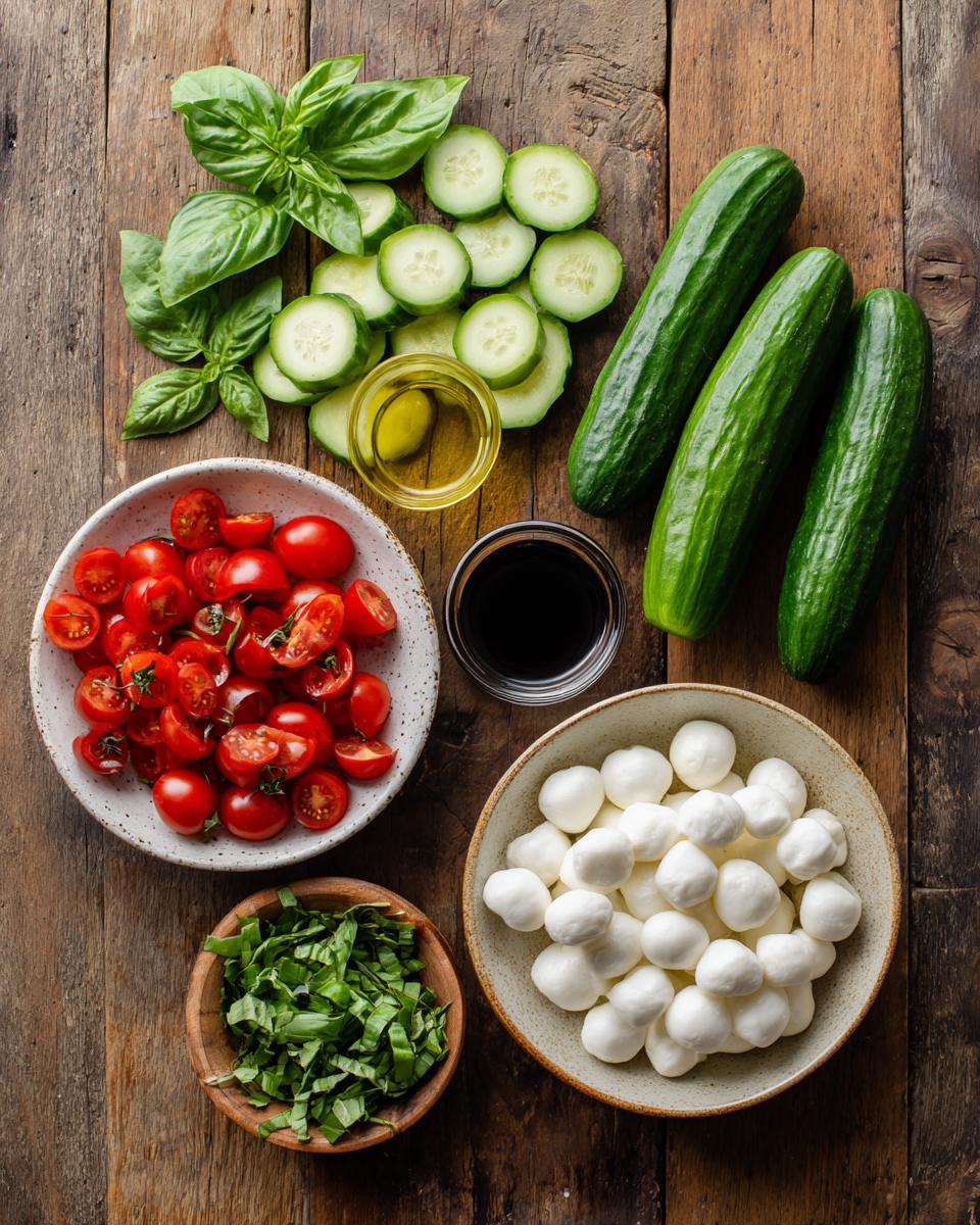 Easy Cucumber Caprese Salad - detail 1
