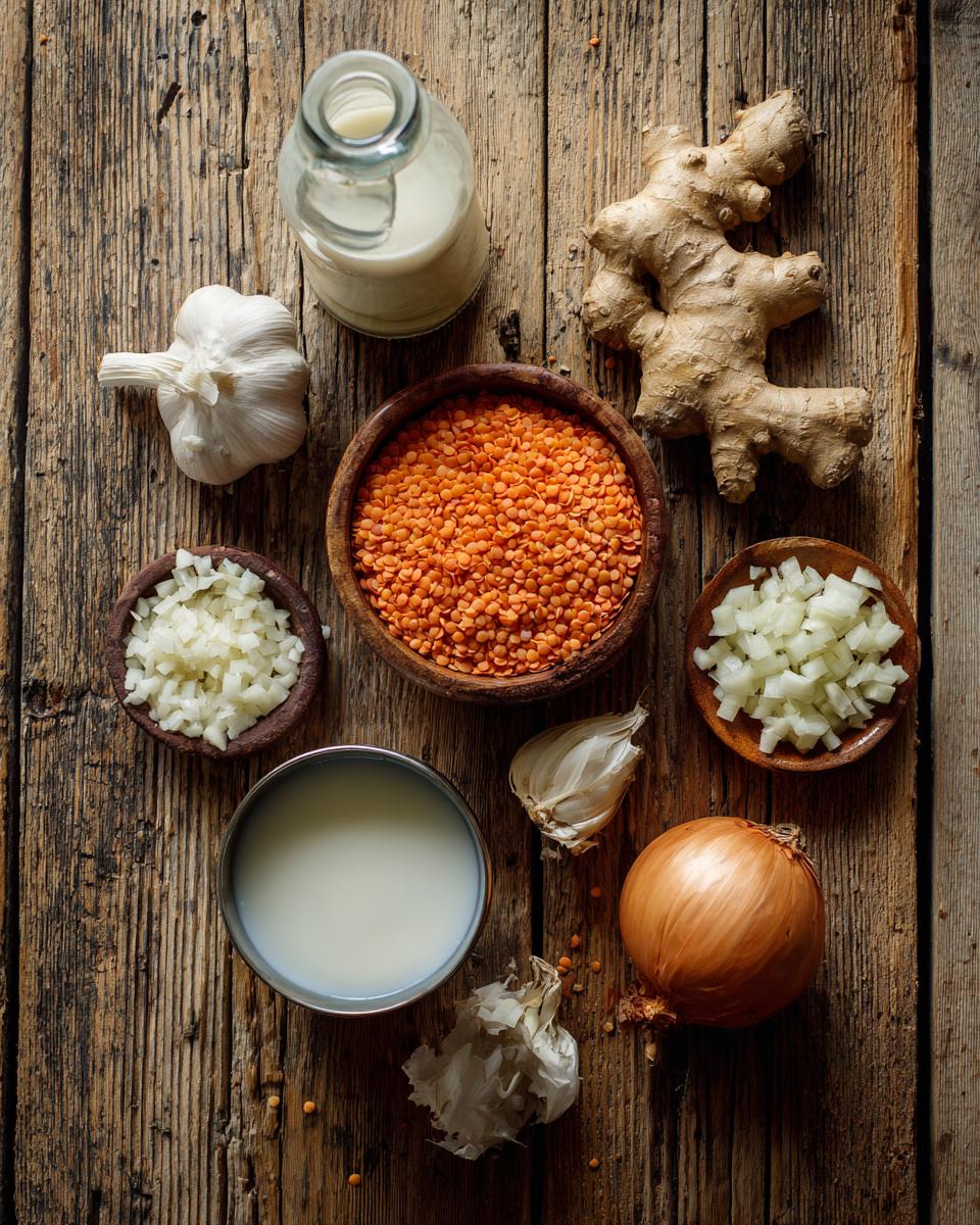 Simple Thai Coconut Red Lentil Soup - detail 1