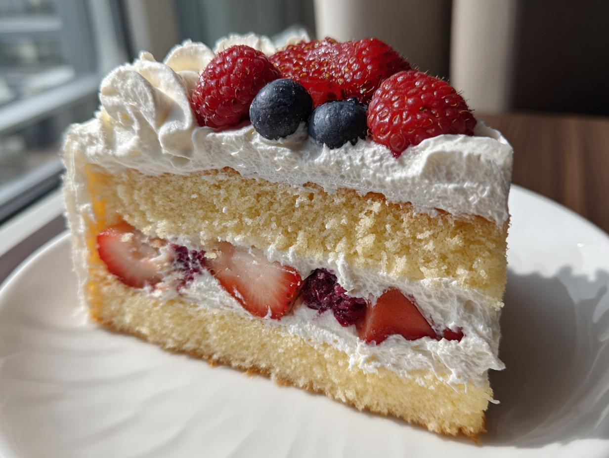 Fresh Cream Cake with Berries