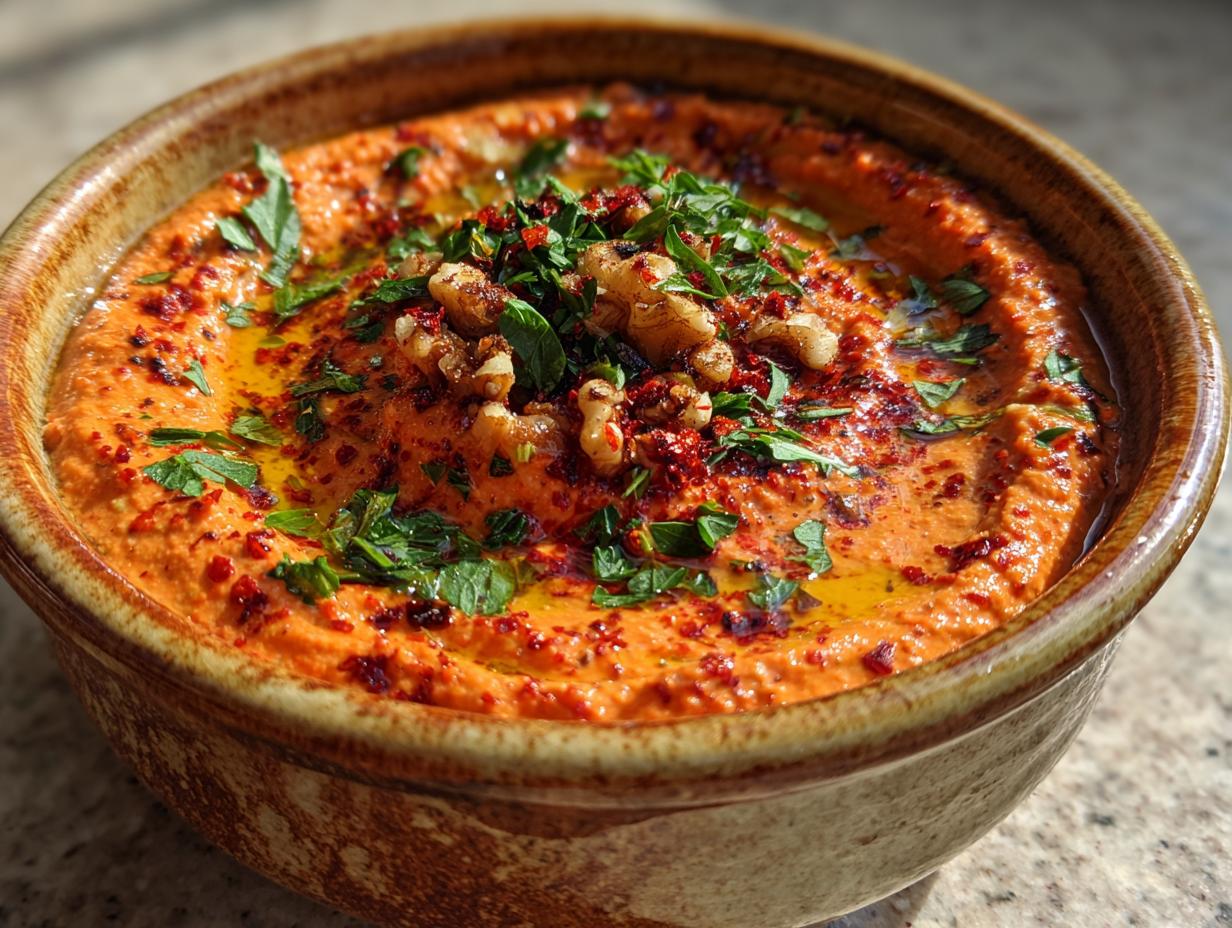 Muhammara: Roasted Red Pepper and Walnut Dip
