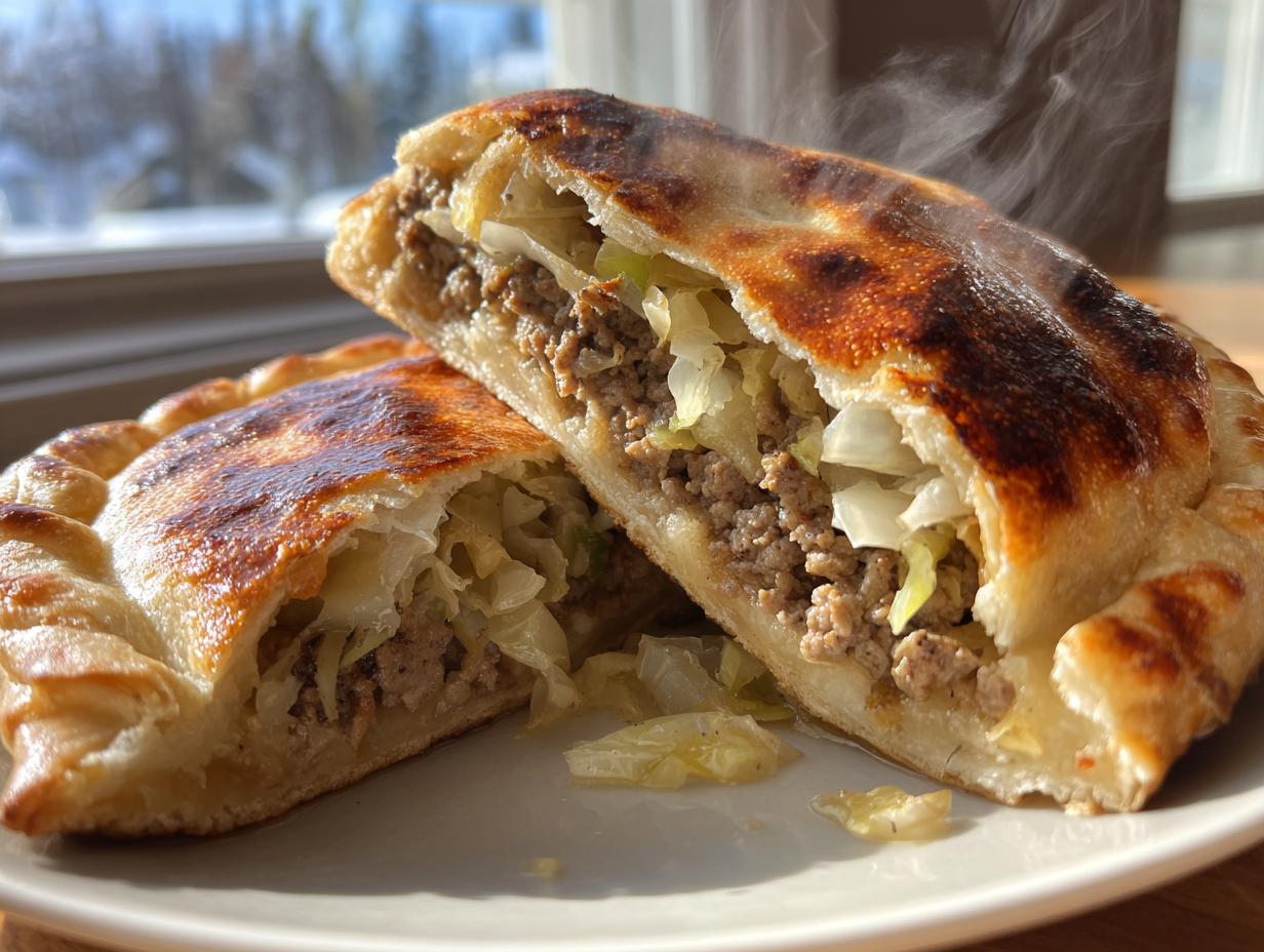 Homemade Runza with Beef and Cabbage