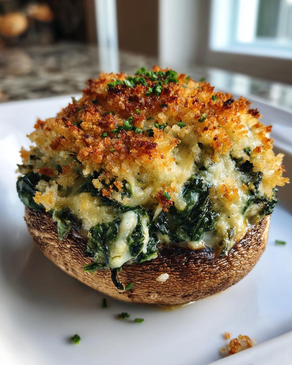 Spinach & Artichoke Stuffed Mushrooms - detail 2