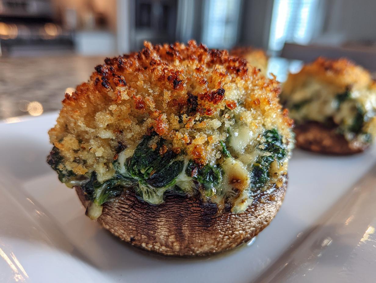 Spinach & Artichoke Stuffed Mushrooms