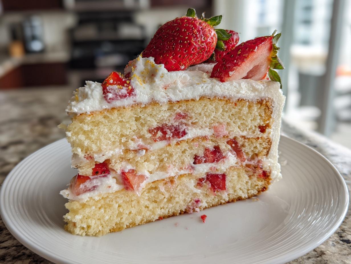 Strawberry Cake with Fresh Berries
