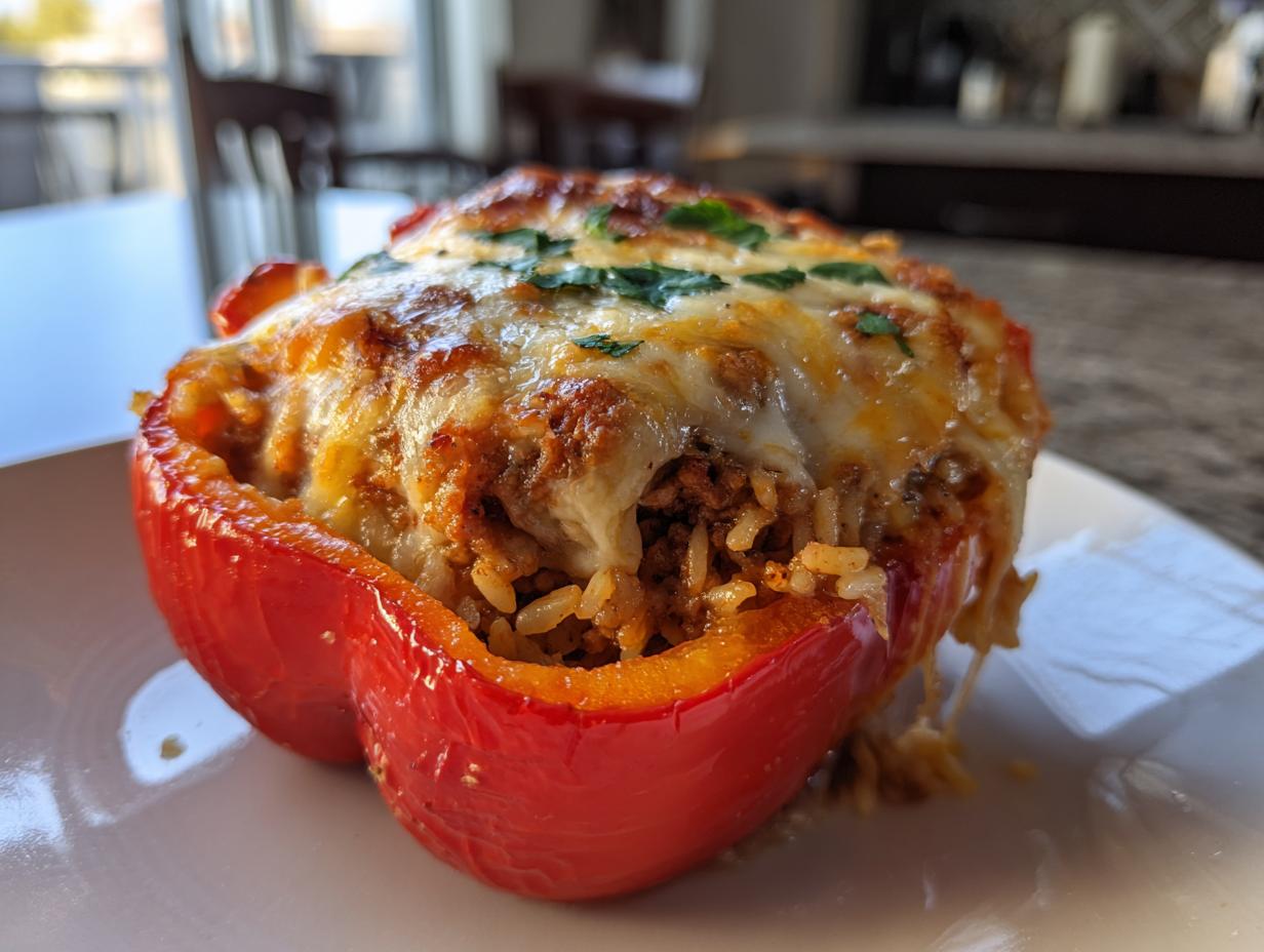 Stuffed Bell Peppers with Meat and Rice