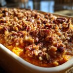 Sweet Potato Casserole with Pecan Topping