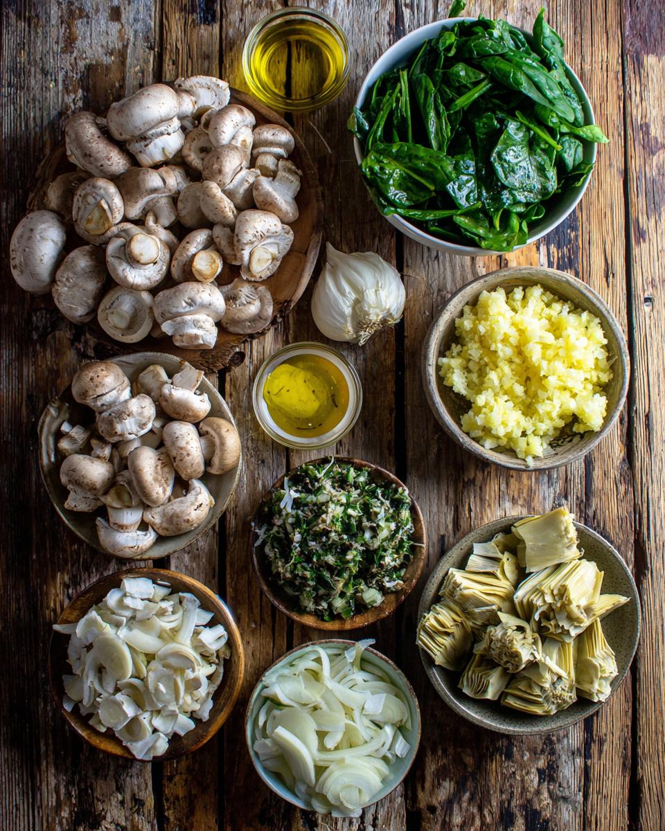 Spinach & Artichoke Stuffed Mushrooms - detail 1