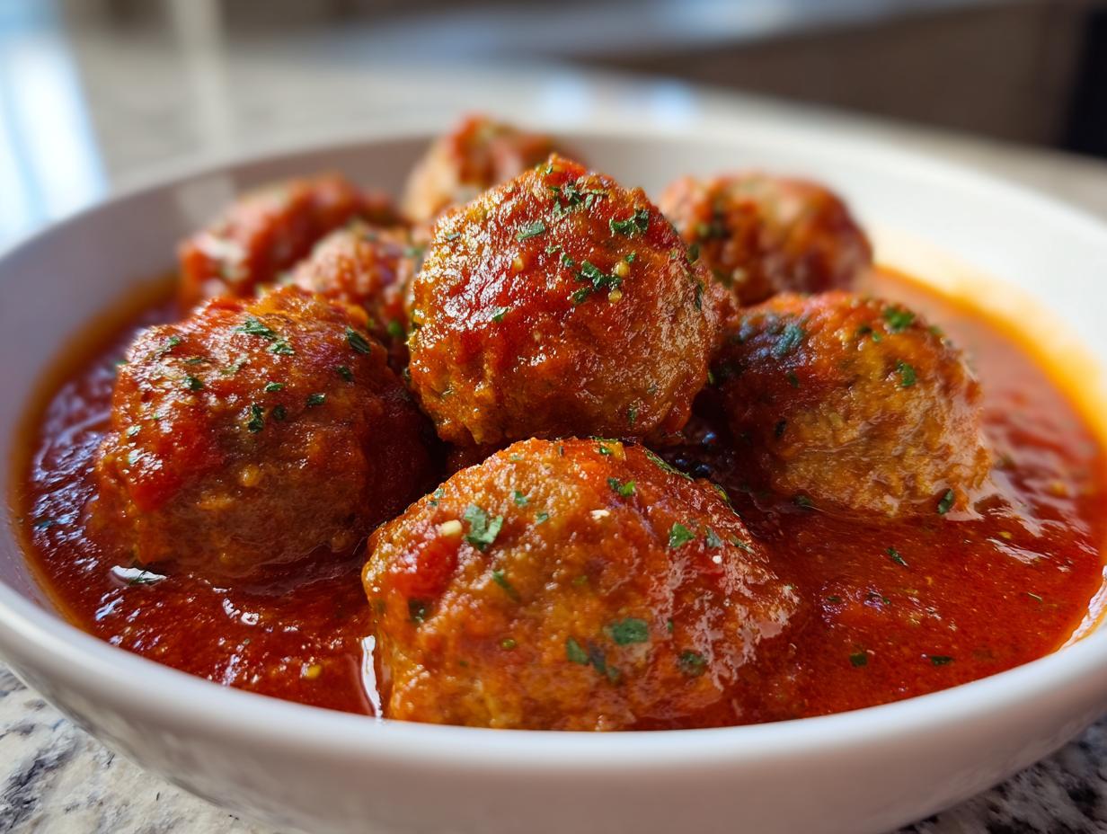 Easy Turkey Meatballs in Tomato Sauce