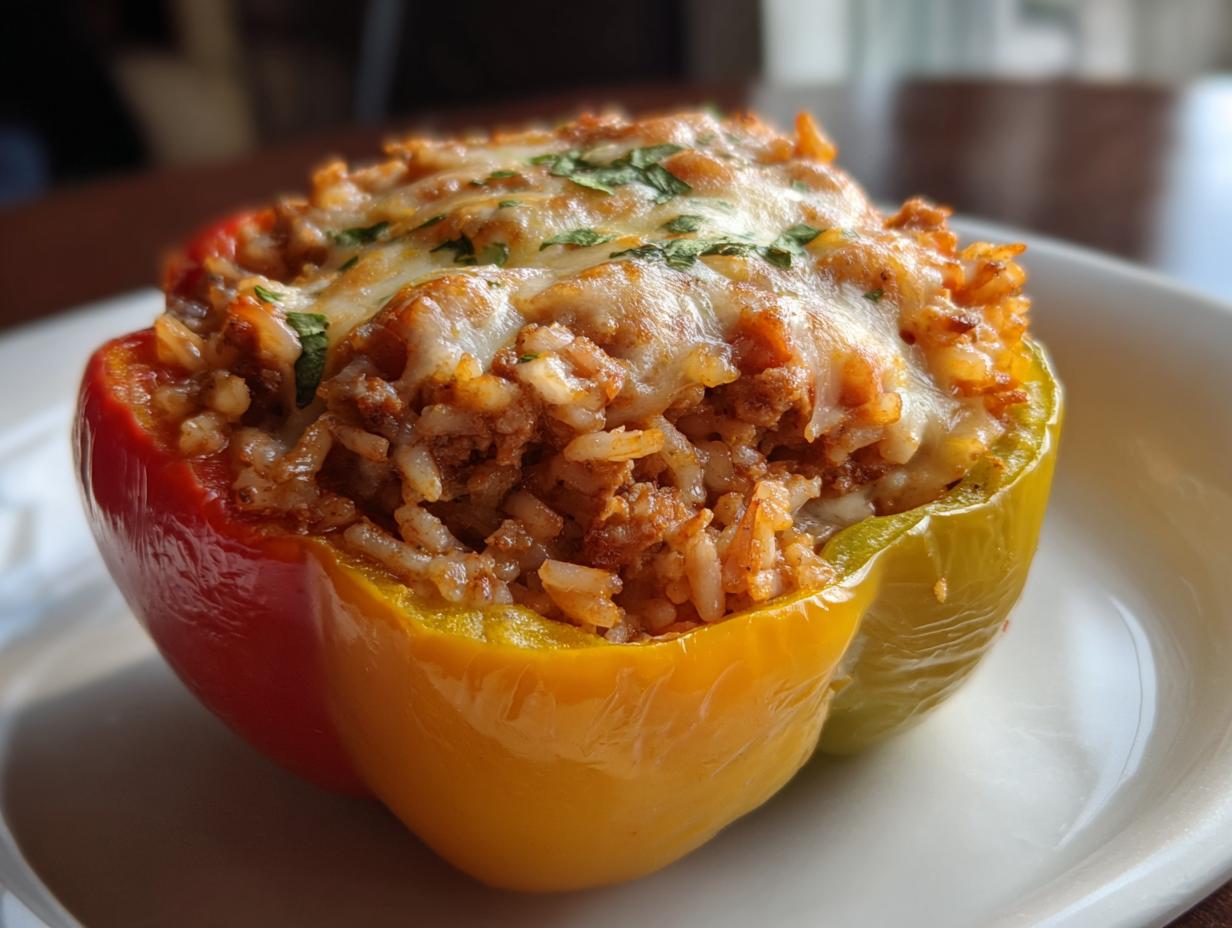 Ground Turkey Stuffed Peppers