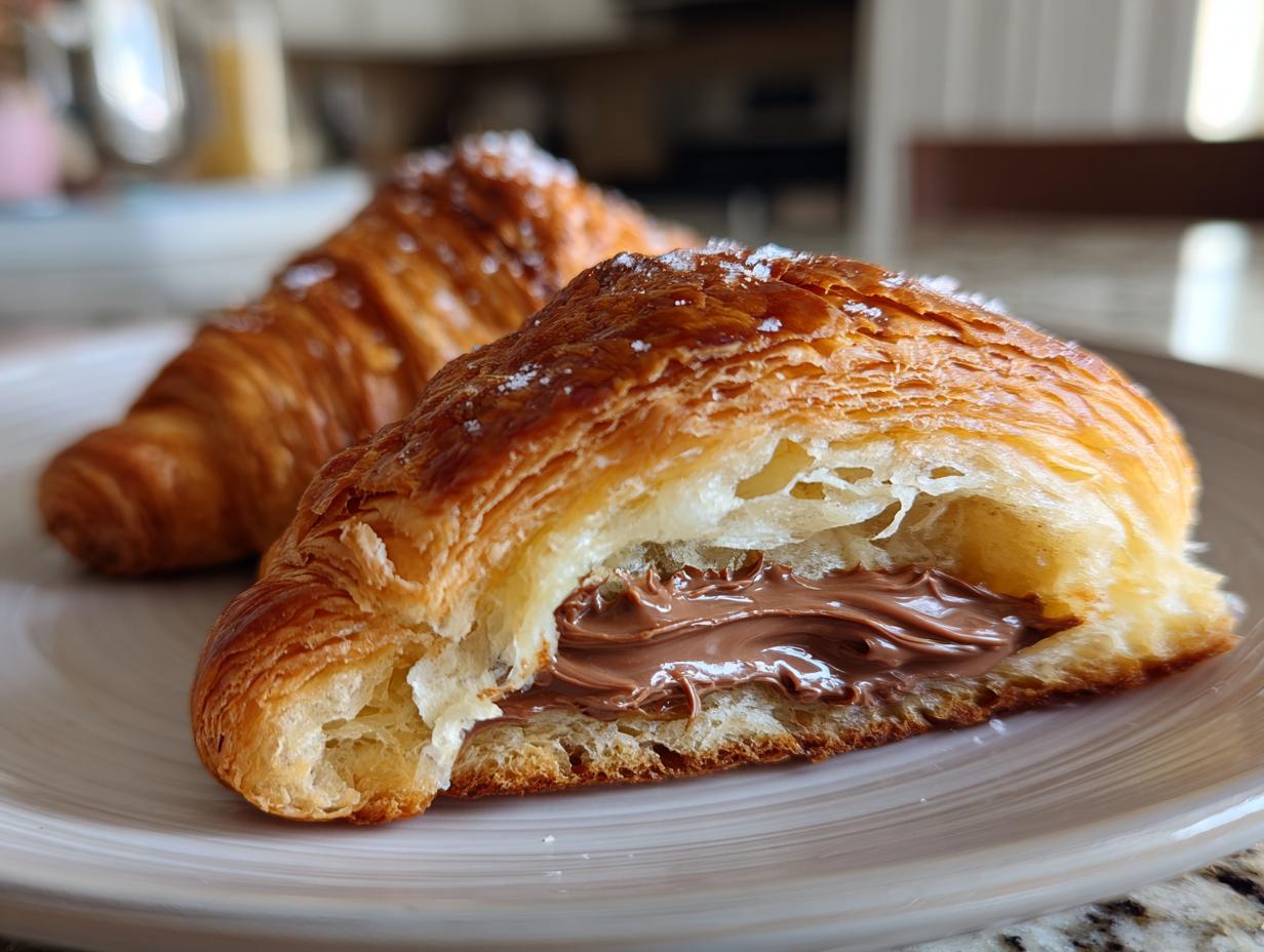 Nutella Croissants with Puff Pastry
