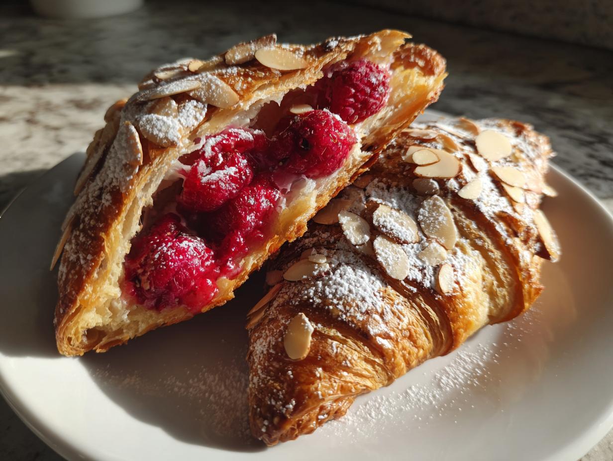 Raspberry Almond Croissants