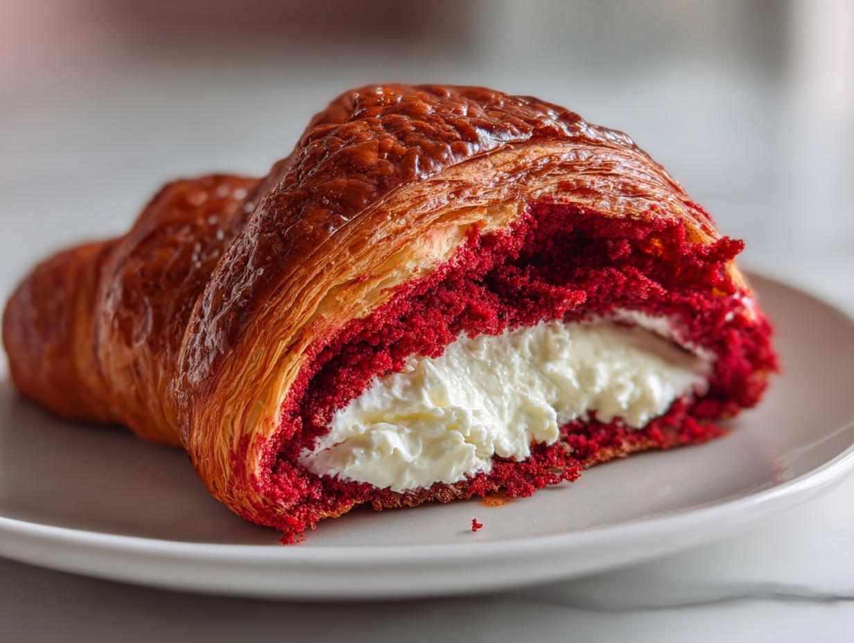 Red Velvet Croissants with Cream Cheese