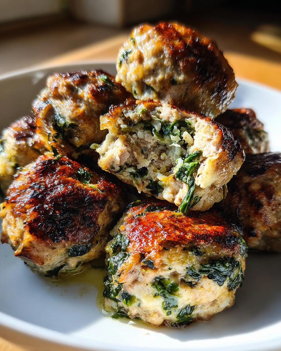 Spinach Artichoke Turkey Meatballs - detail 2