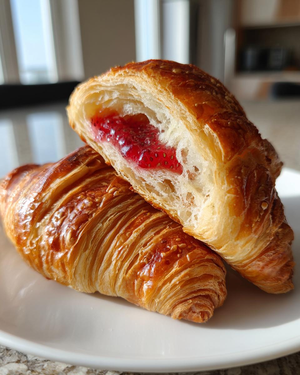 Strawberry Sourdough Croissants - detail 2